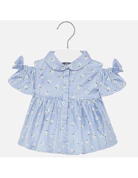 Camisa Mayoral Flores Azul Para Bebe Niña